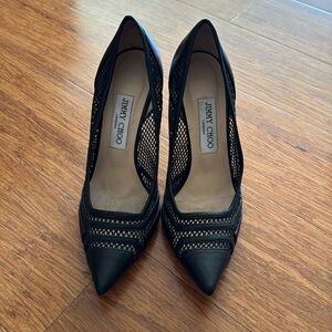 Jimmy Choo black mesh pumps - black 37.5